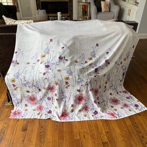 Croscill Shower Curtain Floral Flowers “Pressed Flowers” Linen Look 70.5”L x70”W
